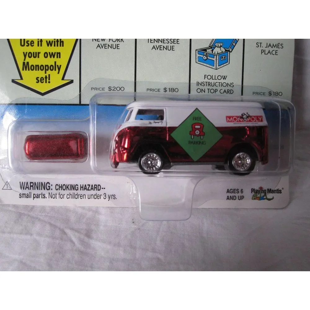 NEW Johnny Lightning Monopoly Free Parking '60 VW Van/Bus + Game Token‎ Diecast